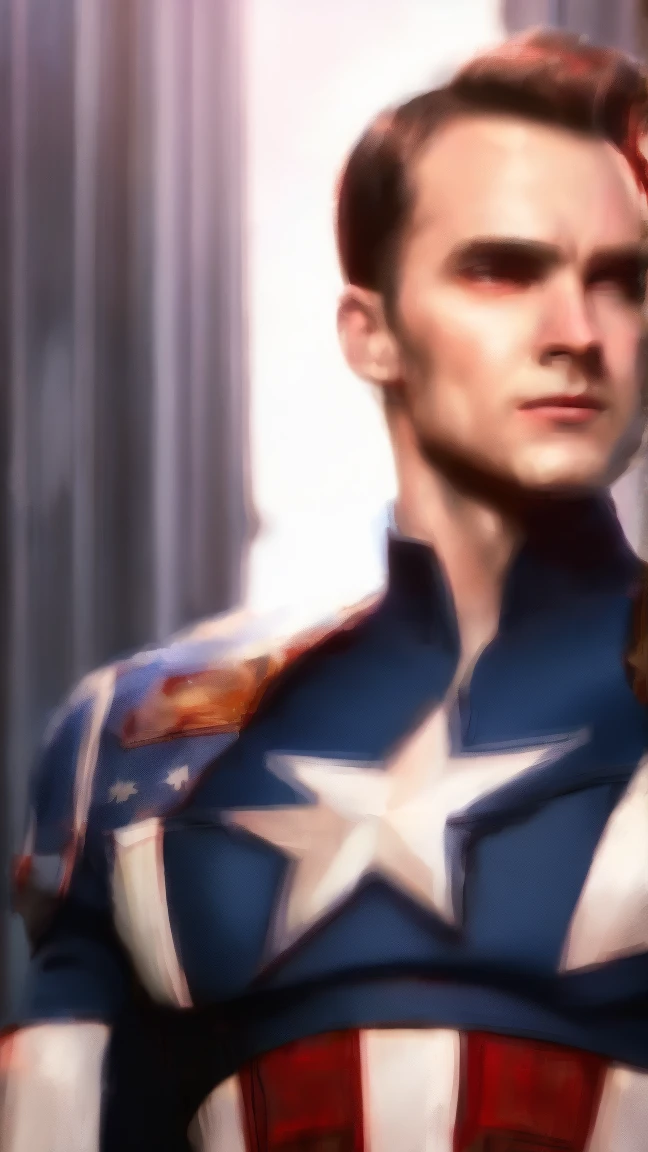 . .Tarantino style Smith as Captain America 8k, high definition, ใบหน้าที่มีdetails, ใบหน้าที่มีdetails, ดวงตาที่มีdetails, ชุดdetails, In the style of Marvel and DC, Too realistic, + movie shot + dynamic elements, detailsอย่างไม่น่าเชื่อ, sharpen, details + superb details + Evening with light + perfection + Award-winning realism ((mood light))