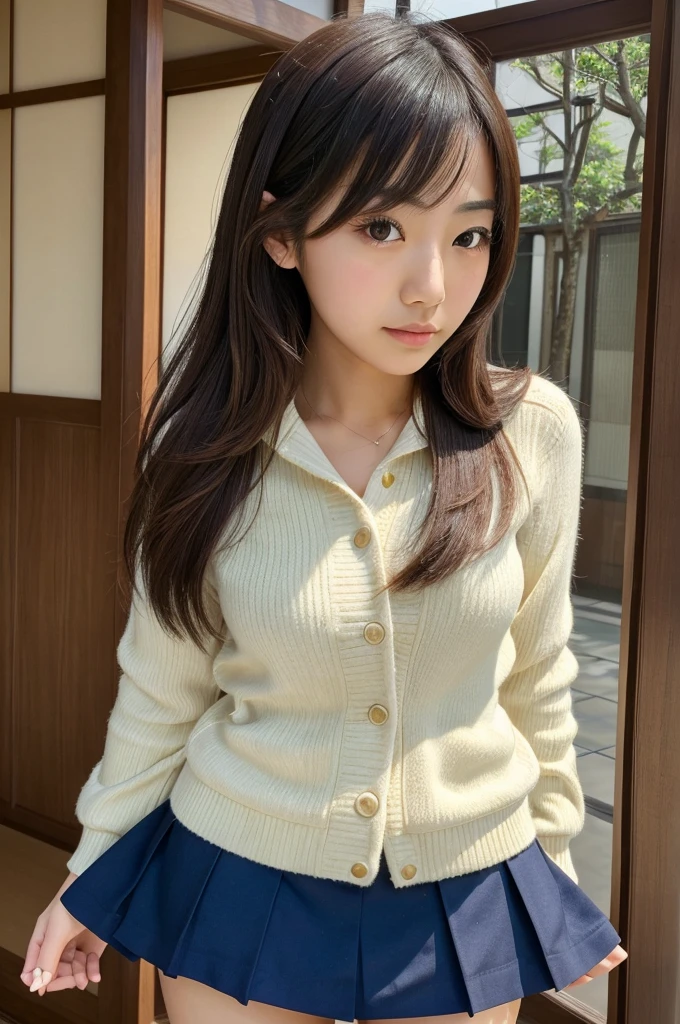 ((best quality)), ((masterpiece)), (detailed), perfect face a japanese girl in a  with short skirt
