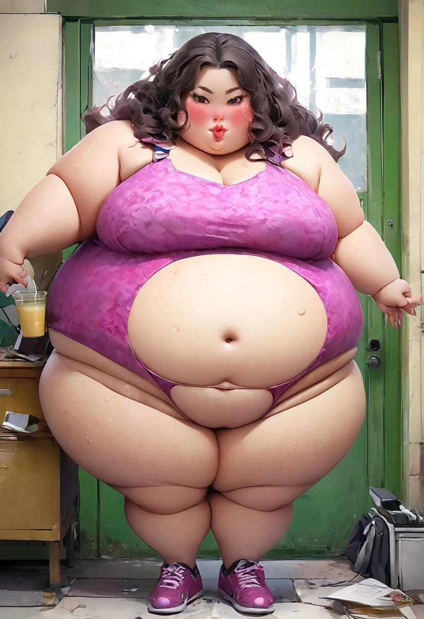 Super sized fatfat huge huge belly Fat obese sssbbw  gluttony high school girl 