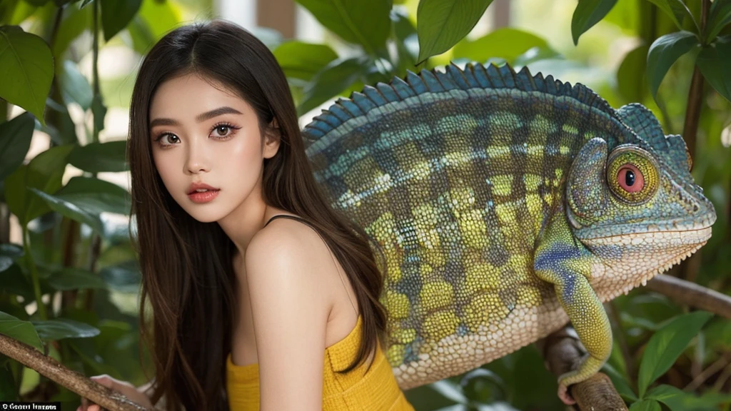 (masterpiece, Highest quality:1.2), One girl, alone,bony body、15 years old、Earrings、Age of the Dinosaurs