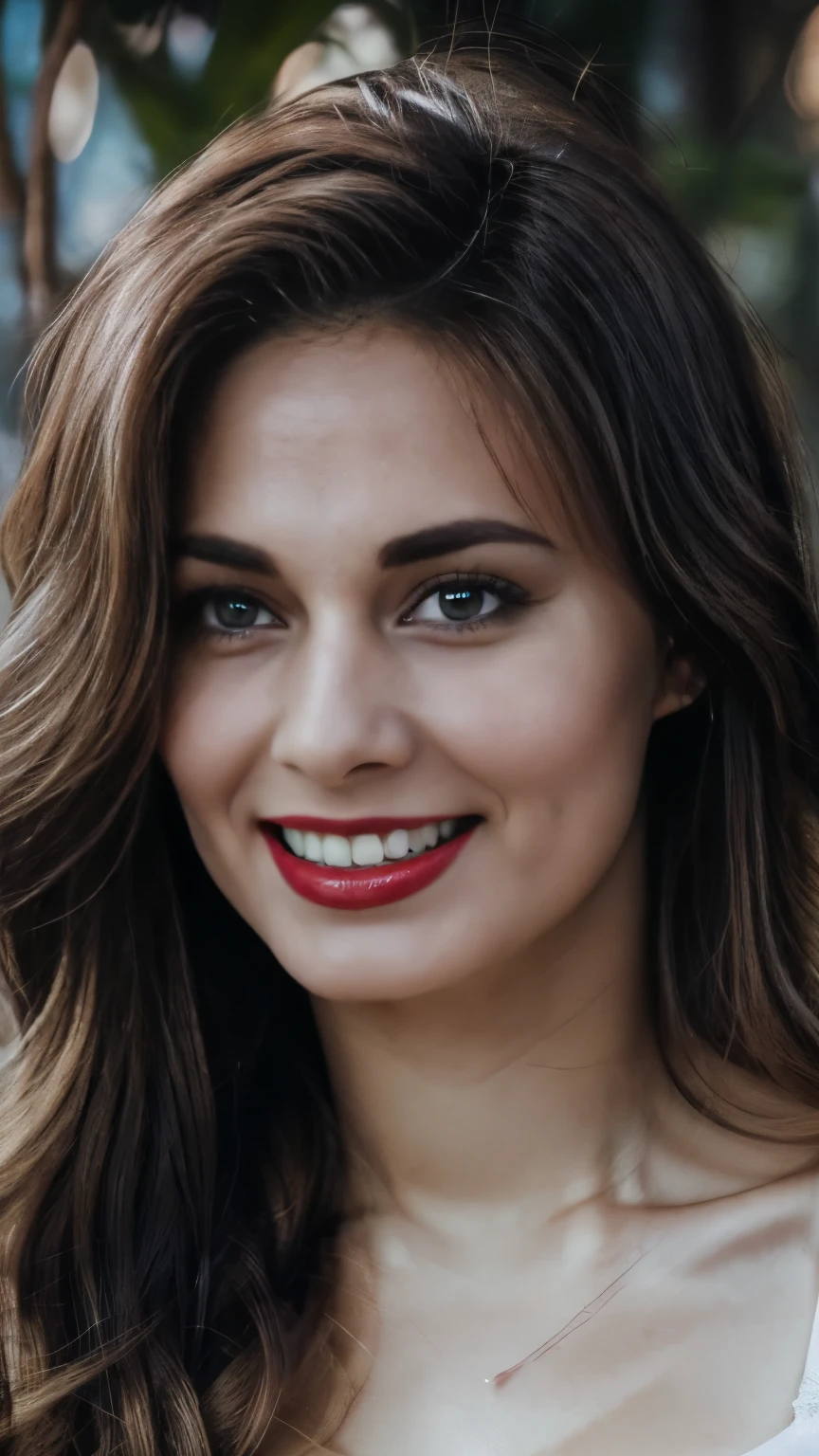 White bra, highest quality, Realistic, Very detailed, In detail, High resolution, 8k wallpaper, One beautiful woman,, Light brown messy hair, g-string, Sharp focus, Perfect dynamic composition, Beautiful fine details, Fine hair, Detailed and realistic skin texture, smile, Close-up portrait, Model Body Type, red lipstick, sensual Lipstick