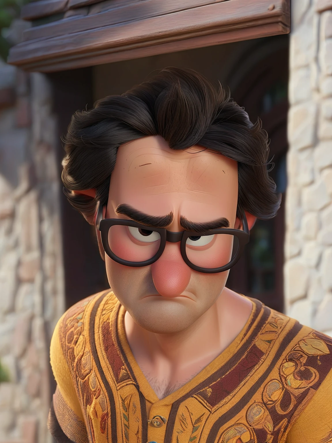 a man, disney, pixar, (Pixar style), Disney style, (masterpiece:1.2), (best quality) (detailed skin) (detailed texture) (8k) (cinematic lighting) (sharp focus)