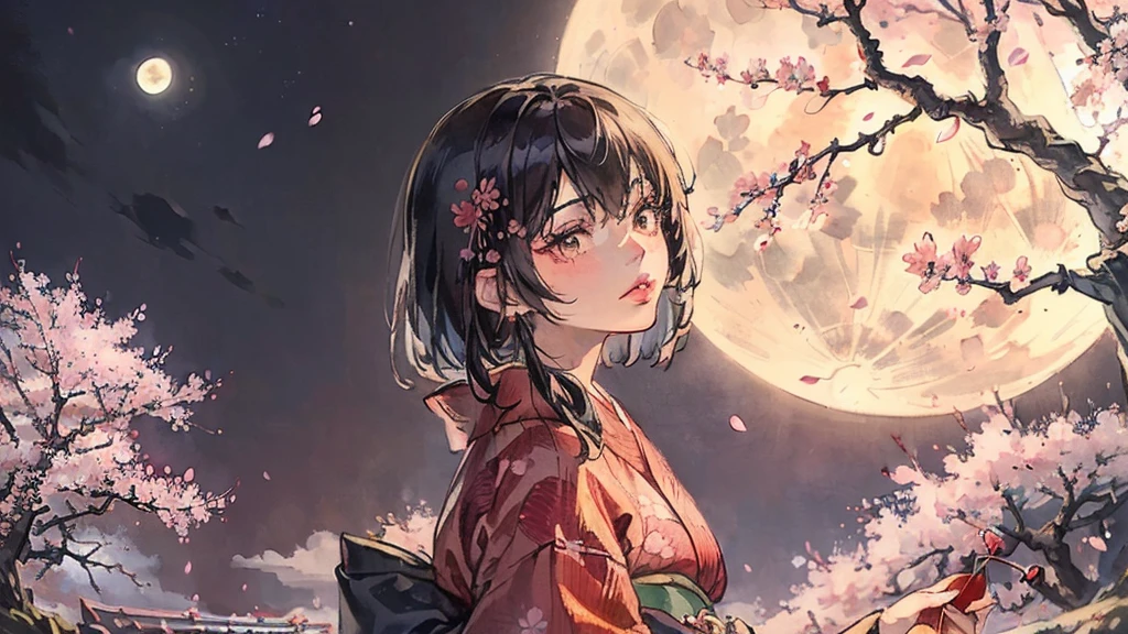 (((Oiran))),(((Prostitute))), Flashy kimono,hair ornaments, Scenery of kyoto,(((night))),(((night))),(((night))),(((night))),(((night))),(((night))),(((night))),(((night))),(((night))),(((night))),(((night))),(((night))),(((night))),(((night))),(((night))),(((night))),(((night))),(((night))),(((night))),(((night))),(((night))),(((night))),(((night))),(Lips are red:1.5)、 (((Watching the cherry blossoms))), (((Watching the cherry blossoms))),(((Watching the cherry blossoms))), (((Watching the cherry blossoms))), (((Watching the cherry blossoms))),(((Watching the cherry blossoms))),20-year-old, Watercolor, masterpiece, Highest quality, Very delicate and beautiful girl,Very delicate and beautiful, world masterpiece theater, Super detailed, Very detailedな, Highest quality,(((赤いFlashy kimono)))。(((赤いFlashy kimono)))。(((赤いFlashy kimono)))。(((赤いFlashy kimono)))。(((赤いFlashy kimono)))。(((赤いFlashy kimono)))。(((赤いFlashy kimono)))。(((赤いFlashy kimono)))。 (((Black Hair))), (((Black Hair))), (((Black Hair))), (((Cherry tree))), (((Cherry tree))), (((Cherry tree))), (((Cherry tree))), (((Upper Body))), (((Upper Body))), (((Upper Body))), (((Upper Body))), (((Upper Body))), (((Upper Body))), High resolution, Very detailed,5 girls, Highest quality, figure, masterpiece, Highest quality, Accuracy, A woman in her twenties from the late Edo period.。(((赤いFlashy kimono)))。 。In the style of old Japanese paintings with low saturation、The women look like modern anime characters..、She has a bit of Kabuki makeup on..。Strong 2D feel。night。night。night。night。night。night。night。night。background, たくさんの花びらが散っている大きなCherry tree、(((Huge full moon))),(((Huge full moon))),(((Huge full moon))),(((Huge full moon))),(((from side))),(((from side))),(((from side))),(((from side))),(((from side))),(((from side))),(((looking away))),(((looking away))),(((looking away))),(((looking away))),(((looking away)))