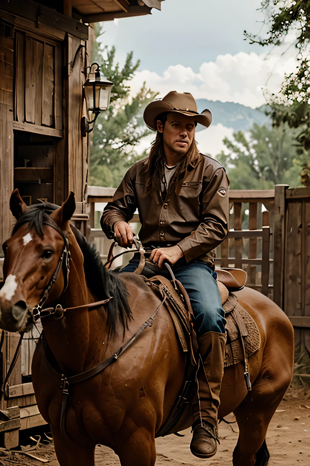 cowboy on horseback