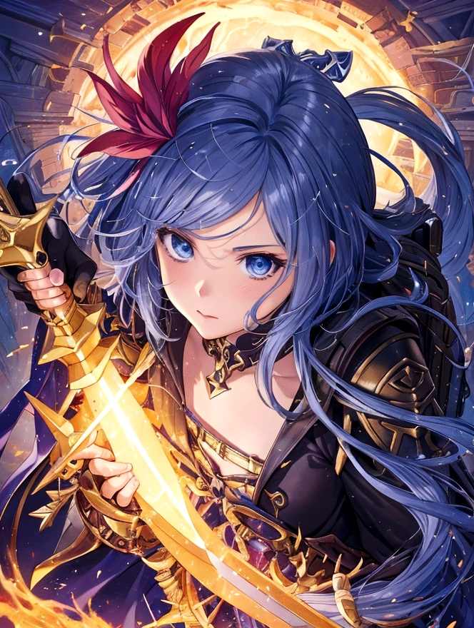 Close-up of a man holding a sword and a backpack, 2. 5 d cgi Anime Fantasy Artwork, crisp clear role play portrait, role play artwork, Epic Light Novel Cover Art, jrole play character art, role play art, epic role play artwork, vanillaware artwork, Detailed key animation art, role play_portrait, Ragnarok, Anime Fantasy Artwork, epic role play portrait