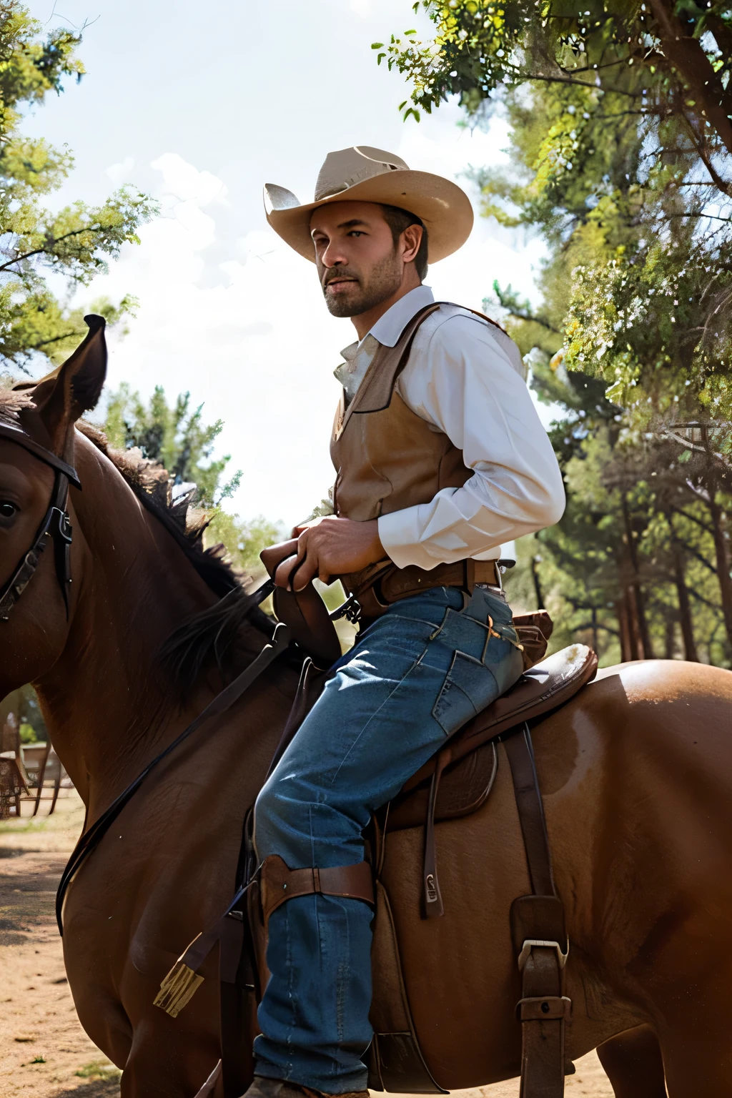 cowboy on horseback