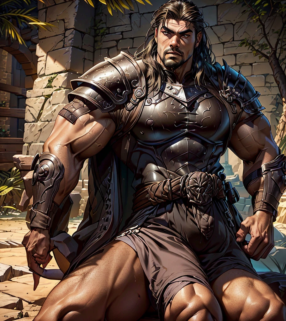 (((Solo character image.))) (((Generate a single character image.))) Dark fantasy art, (((Dark, night time background.))) (((Strong elements of dark medieval fantasy.))) Looks like a fierce, rugged male medieval fantasy gladiator. (((Looks like Roman Reigns.)))  Looks very imposing and sinister.  Looks like a stone cold killer.  Looks like a powerful, muscular male gladiator for Dungeons & Dragons.  Looks fierce, dangerous and deadly in a medieval fantasy setting.   Looks darkly sexy and attractive.  (((erotic and risque pose))), (((oiled body))), (((ideal male physique))), (((looks like a dark sexual fantasy))), (((luxurious and sexy blonde hair))), A single character portrait, fantasy art, fantasy attire, attractive, very sexy, muscular, powerful body, detailed muscles, youthful, (((sexy man in his early 20’s))), (((intense, serious stare))), powerful, dangerous,  (((sexy armor))), revealing armor, gorgeous face, sexy mouth, Dungeons & Dragons character portrait, intricate details, ultra detailed, extremely detailed hands, ultra detailed clothes, combat ready pose, ultra detailed hands, epic masterpiece, ultra detailed, intricate details, hyperdetailed hands,  award winning, fantasy art concept masterpiece, trending on Artstation, digital art, unreal engine, 8k, ultra HD, centered image fantasy artwork, fantasy attire, fantasy adventurer, masterpiece:1.3,madly detailed photo:1.2, hyper-realistic lifelike texture:1.4, picture-perfect:1.0,8k, HQ,best quality:1.0, (masterpiece,fantasy,art, best quality, unreal engine, 8k, ultra HD, centered image, absurdres best quality:1.0,hyperealistic:1.0,photorealistic:1.0,madly detailed CG unity 8k wallpaper:1.0,masterpiece:1.3,madly detailed photo:1.2, hyper-realistic lifelike texture:1.4, picture-perfect:1.0,8k, HQ,best quality:1.0,