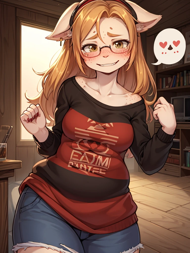 ugly face female , ugly loose body , (Freckles:0.9) , (clothed erotica) , Bad taste clothes , shy geek mom , Maternal love