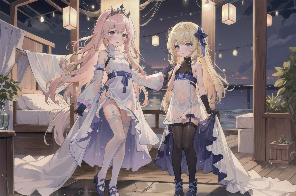 Full body depiction on screen,Ruffles sewn into a large number of clothes Panier Berry Long Skirt Illustrated style Anime Style Frown Very small mouth Smile shyly ergarteners Very short stature Babyutiful girl Very cute clothes very large chest Very distended chest Pink cheeks In the city Princess Room Sleeping in a cute frilly bed with a canopy Blonde Long Hair Super Curly Hair Super long sideburns 濡れて透けたSee-throughの衣服 Wet and sheer turtleneck shocking pink silk wedding dress Princess Tiara Wet and transparent very long shocking pink silk skirt Wet and transparent pearl white silk tights Wet and transparent pearl white silk innerwear Metallic luster A large amount of hot pink silk ribbons attached to the clothes Soaked in the rain Wet and transparent pearl white super long silk gloves Shocking pink silk pantyhose with fine embroidery that becomes transparent when wet silk garter belt Pitiful clear Big eyes Droopy eyes Shocking Pink Rouge Super long white leather boots Wet and see-through white silk bodysuit See-through Clothes that are see-through from the rain Clothes are wet with sweat and transparent
