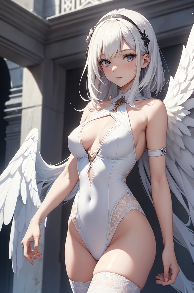 Jamie, (Jamie),((Jamie)), only, Ray Tracing, ((Each photo)), ((oses wear cada foto)), whole body,(From the front),(Costas Problem), (On the left is Emist), Reveals a flat lower abdomen, Hart neckline,(((Each photo))),(Very big perfect ass, Perfect and symmetrical eyes, (Perfect handmade sword in hand)), ((short hair)),White clothing with textured edges, White skin, luwearas detalhadas, White Trim Knee Tights, wearestido aberto wear "wear", Slim waist, thigh, low water, Exposing legs to above waist, ,((There is a crack in the middle of the top))((best quality)),(Ultra-high resolution),(Super detailed),(Detailed description),((Best CG)),(Best works of art),ultra-precision art,Great Art,(Fantasy art with precise details:1.5), Classical European costumes,twin,twins,((有著美麗的漆Black Wings))((black wing)),((Black Wings)),(1 Female Angel:1.6),beautiful symmetrical face:1.6,Poker face:1.4,Long hair flying:1.5,Pure white clothes:1.7,Angel'swing:1.5,Dynamic poses:1.6,be destroyed:1.5(Masterpiece), (need), (Super detailed), (whole body恋: 1.2), (I am), Blonde,(faixas wear torno dos seios), Rich colors,Ruffled top,(full),(Exceptionally sexy),(red and black thweare),(((giant bat wings))),There are bat wings,I love the league,(meia calca de renda wear um dos lados),(meia calca de renda wear um dos lados),((Red decoration with LED))),((Red lines embellish the curves of the body)),(((woman show))),((Starblade))