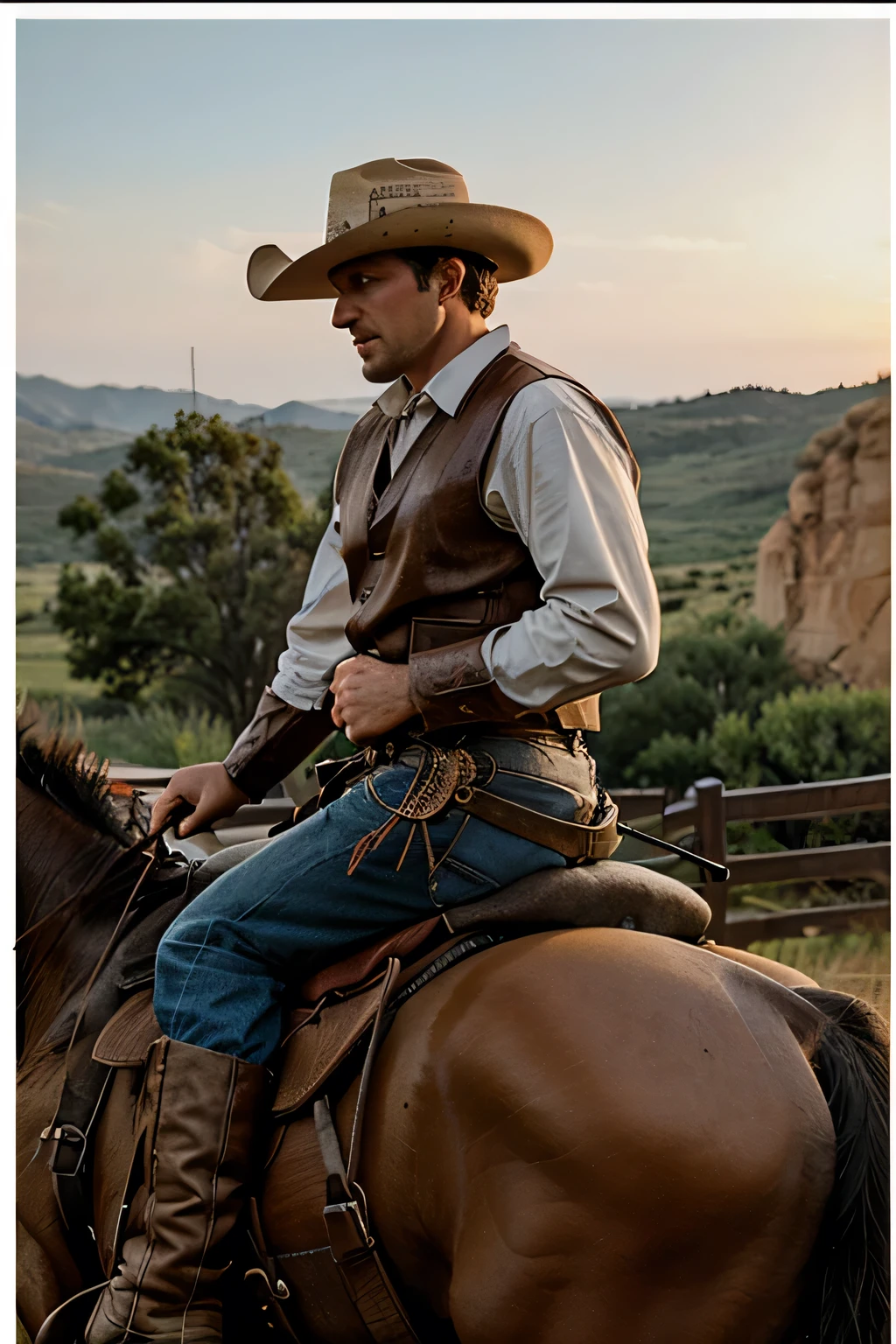 cowboy on horseback