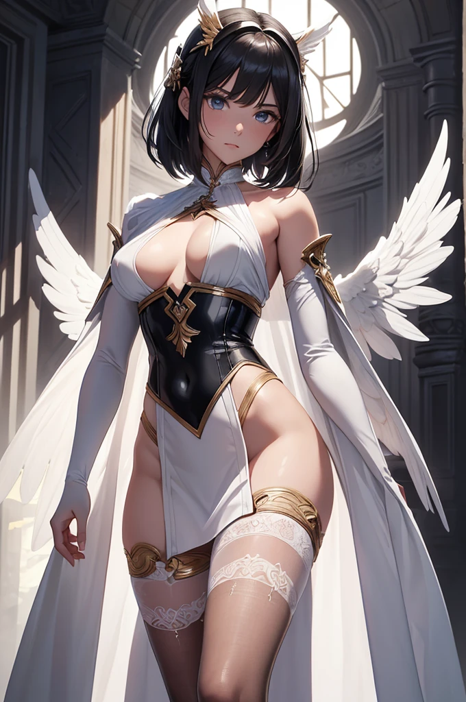 Jamie, (Jamie),((Jamie)), only, Ray Tracing, ((Each photo)), ((oses wear cada foto)), whole body,(From the front),(Costas Problem), (On the left is Emist), Reveals a flat lower abdomen, Hart neckline,(((Each photo))),(Very big perfect ass, Perfect and symmetrical eyes, (Perfect handmade sword in hand)), ((short hair)),White clothing with textured edges, White skin, luwearas detalhadas, White Trim Knee Tights, wearestido aberto wear "wear", Slim waist, thigh, low water, Exposing legs to above waist, ,((There is a crack in the middle of the top))((best quality)),(Ultra-high resolution),(Super detailed),(Detailed description),((Best CG)),(Best works of art),ultra-precision art,Great Art,(Fantasy art with precise details:1.5), Classical European costumes,twin,twins,((有著美麗的漆Black Wings))((black wing)),((Black Wings)),(1 Female Angel:1.6),beautiful symmetrical face:1.6,Poker face:1.4,Angel'swing:1.5,Dynamic poses:1.6,be destroyed:1.5(Masterpiece), (need), (Super detailed), (whole body恋: 1.2), (I am), Blonde,(faixas wear torno dos seios), Rich colors,Ruffled top,(full),(Exceptionally sexy),(red and black thweare),(((giant bat wings))),There are bat wings,I love the league,(meia calca de renda wear um dos lados),(meia calca de renda wear um dos lados),((Red decoration with LED))),((Red lines embellish the curves of the body)),(((woman show))),((Starblade))