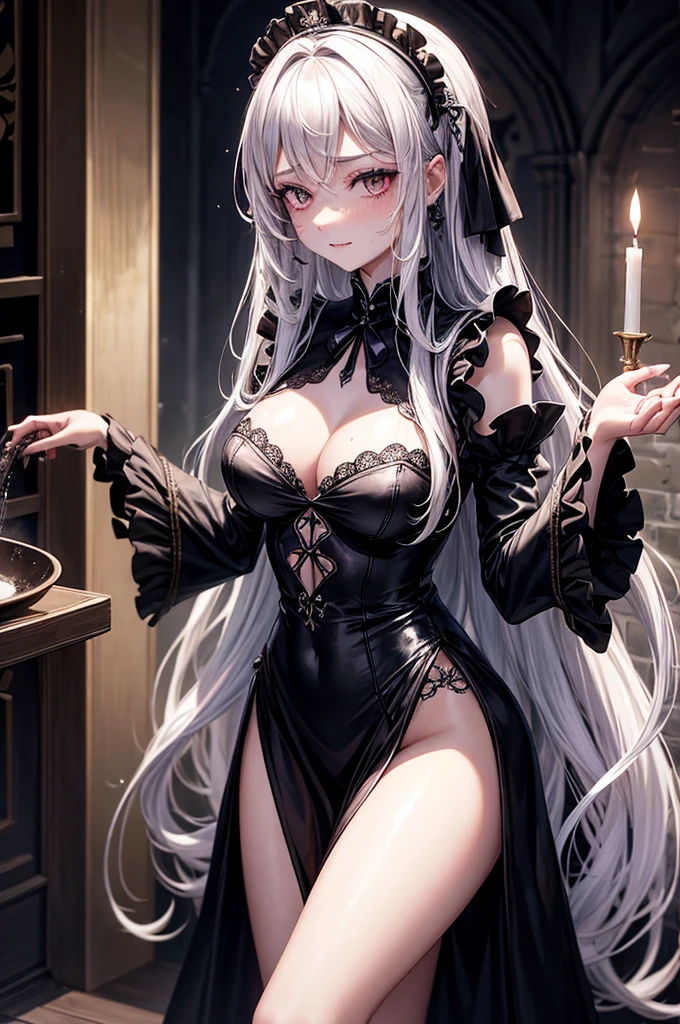 Long Hair Straight Hair、Dark Gothic Makeup、Dark smile、Restless Palace、Expression of sexual arousal、The beauty of fragrance、22 years old、liar、charm、Expression of intense sexual pleasure、Embarrassed look、Dark Gothic、Maid clothes、Bell Sleeves、Wizard Sleeve、Obscene expression、Stained Glass Background、Tabletop、Highest quality、View 5 books、Sweat glistens on my chest、Expressing sexual pleasure in the midst of pain、Drunk face、Maid clothes不思議な、Noble、The face of someone who is holding in the toilet、Sexy Gothic Fashion、The body is wet and shiny、Transcendent Sex Appeal、Spread your legs loosely、Glitter on thighs、I'I'm sweating a lot、Large breast size、Loving smile、Twin tail hair、Platinum Blonde Hair、Iの太ももはとても濡れている、Jet black frill skirt、Shadow、Right blue eye, Left eye is red、Gothic bed covered with roses、Transcendent Bewitching stop temporarily、四つん這いのstop temporarily、Gravure photo、Arch your back、Stick your butt out、Close your eyes and sleep、whole body、stop temporarily、Get on all fours、ベッドの上で後背位のstop temporarily、charm的な脚、Looking up from below、Knee-high socks、Thigh-high socks、lace trim bra, lace trim panties, Pink Lingerie, Lace-trimmed legwear, Black lace, Side tie panties, satin panties, garter belt, Good elevator, Showing off your bra, Showing panties, Love juice dripping from panties