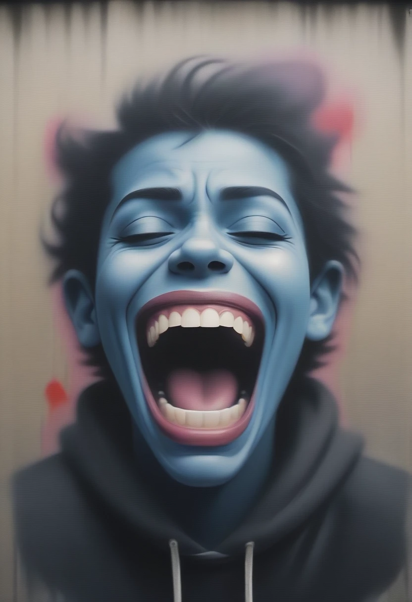 Image with theme cry now laugh later graffiti style 