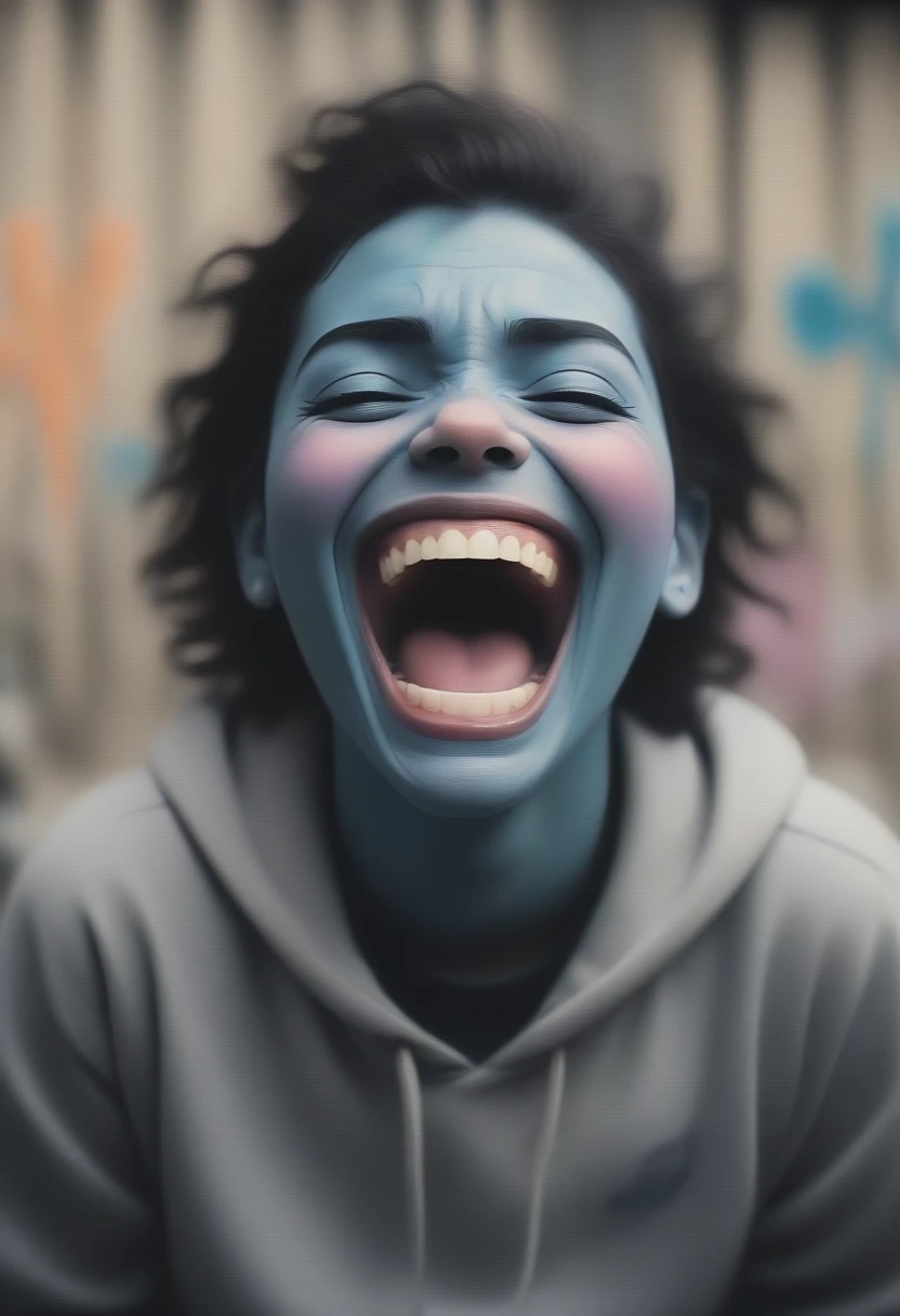 Image with theme cry now laugh later graffiti style