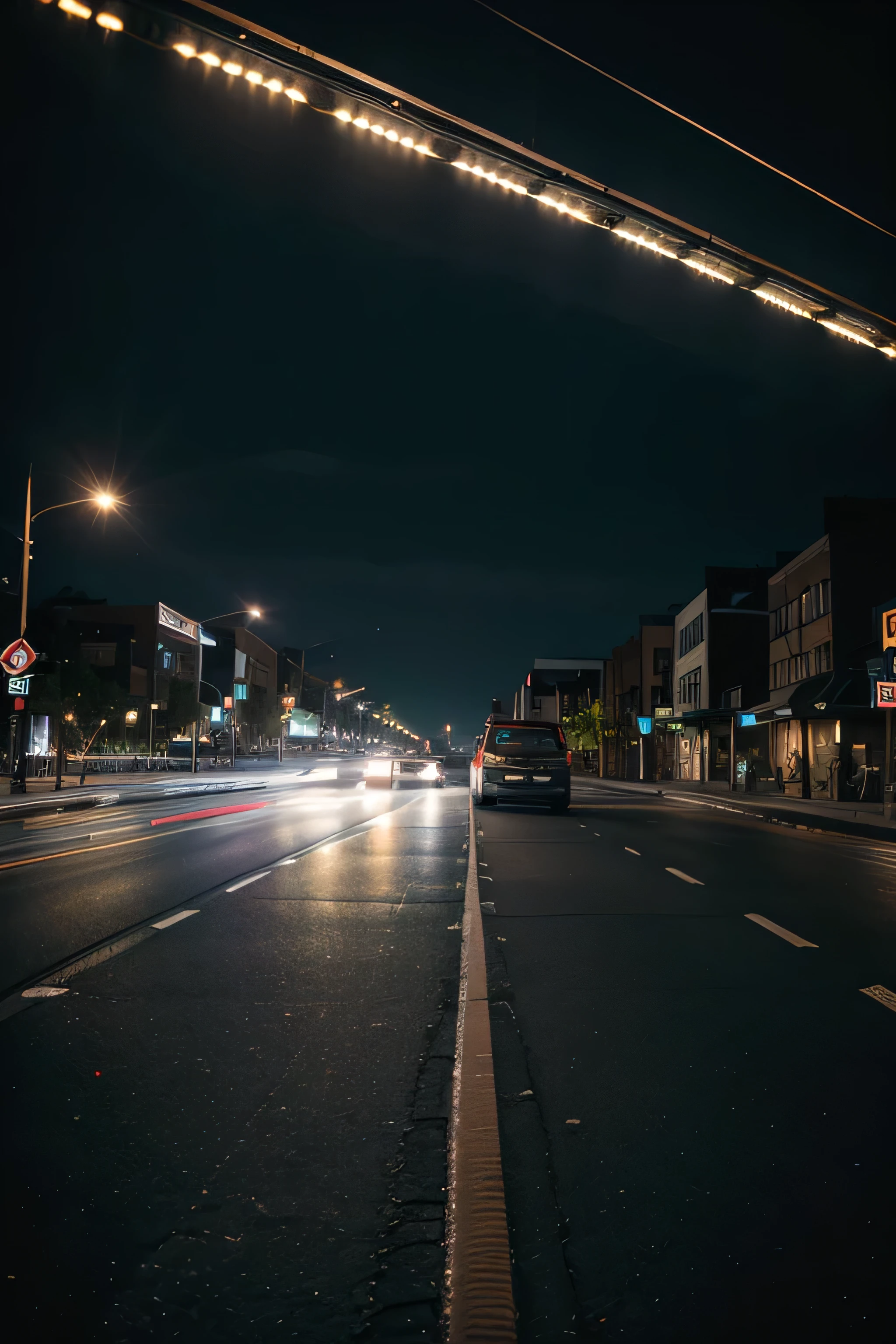 {enhancing-visual-quality : Midjourney quality effect}:>[sharp shooter light trails photography cityscape street]