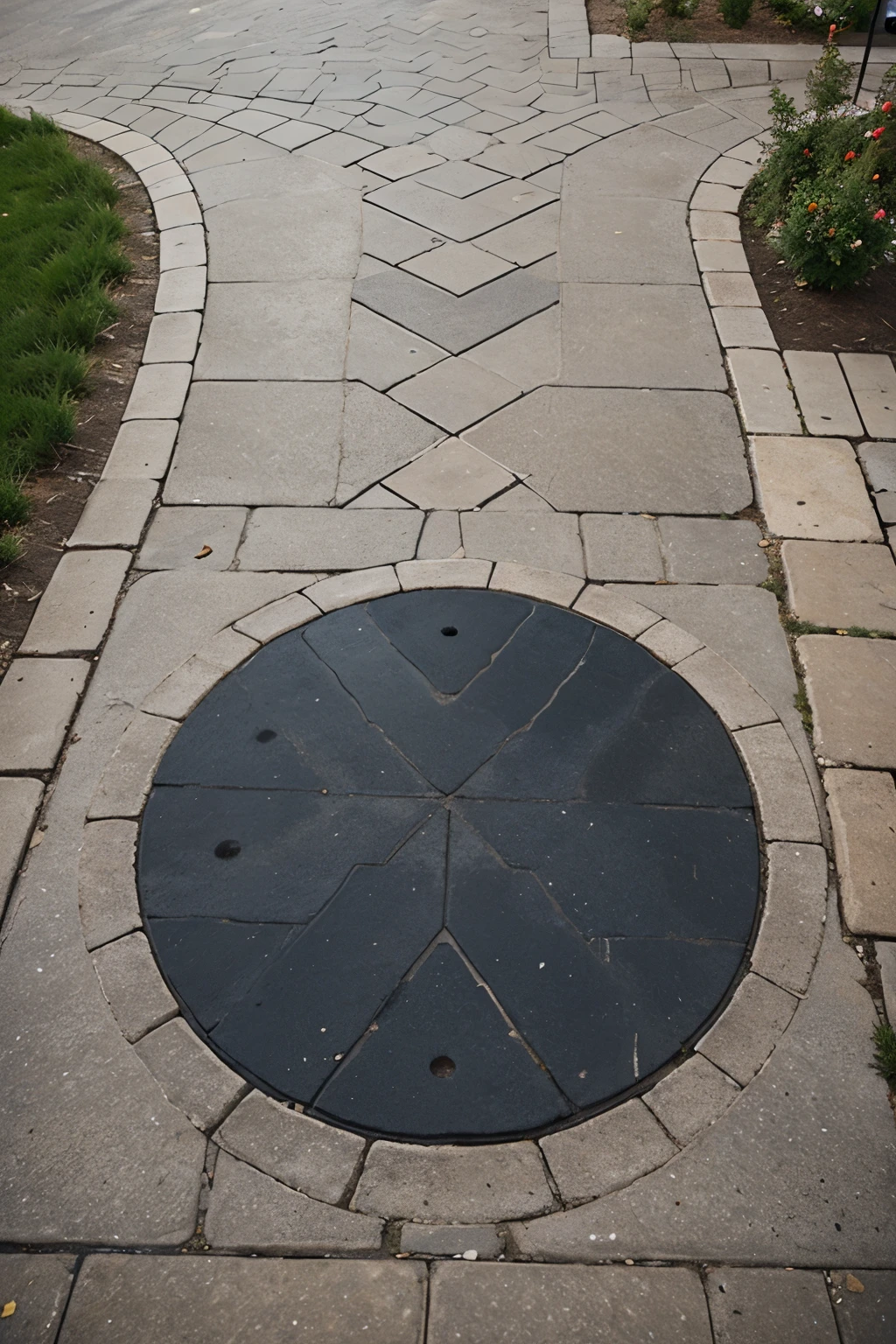 Create a pavement with circular shapes that looks architectural