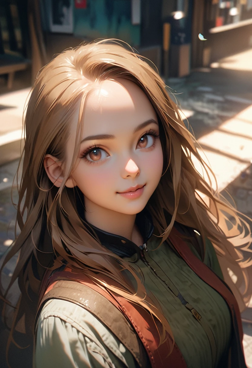 (Highest quality, 8K, 4K, High resolution, masterpiece:1.2), Very detailed, Anime Style:0.9, Realistic, Bright colors, Written boundary depth, Blurred Background, cowboy_shot, alone, 1 female, (Light brown hair, Long Hair, Asymmetrical bangs, Dark brown eyes), Beautiful facial details, Beautiful Eyes, Long eyelashes, Soft lips, (Small face), smile, Squat, Looking up, Camera work from above, bird&#39;S perspective, ((Playboy Bunny, Fishnet tights:1.2, Bunny ears, High Leg, High Leg leotard, 白leotard:1.1, leotard)), bar, night club, night,