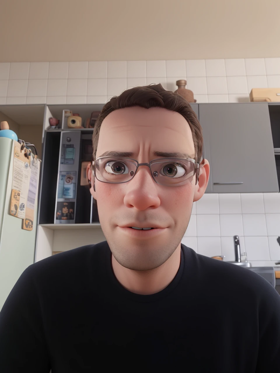 disney pixar poster glasses eye camera photographing in hand
