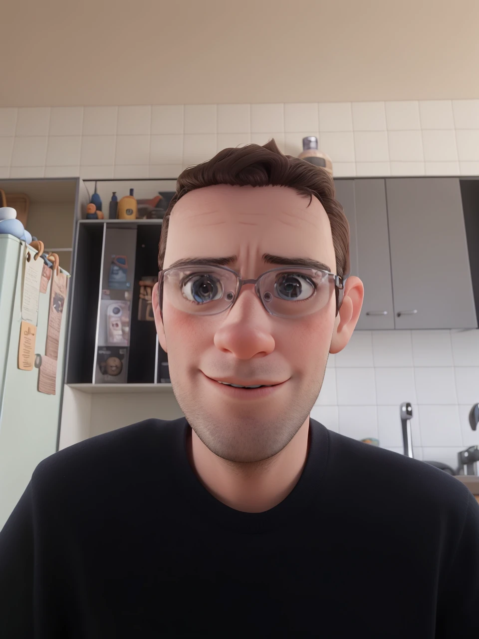 disney pixar poster ??? glasses eye camera photographing in hand