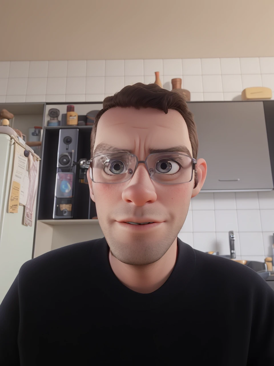 disney pixar poster ??? glasses eye camera photographing in hand