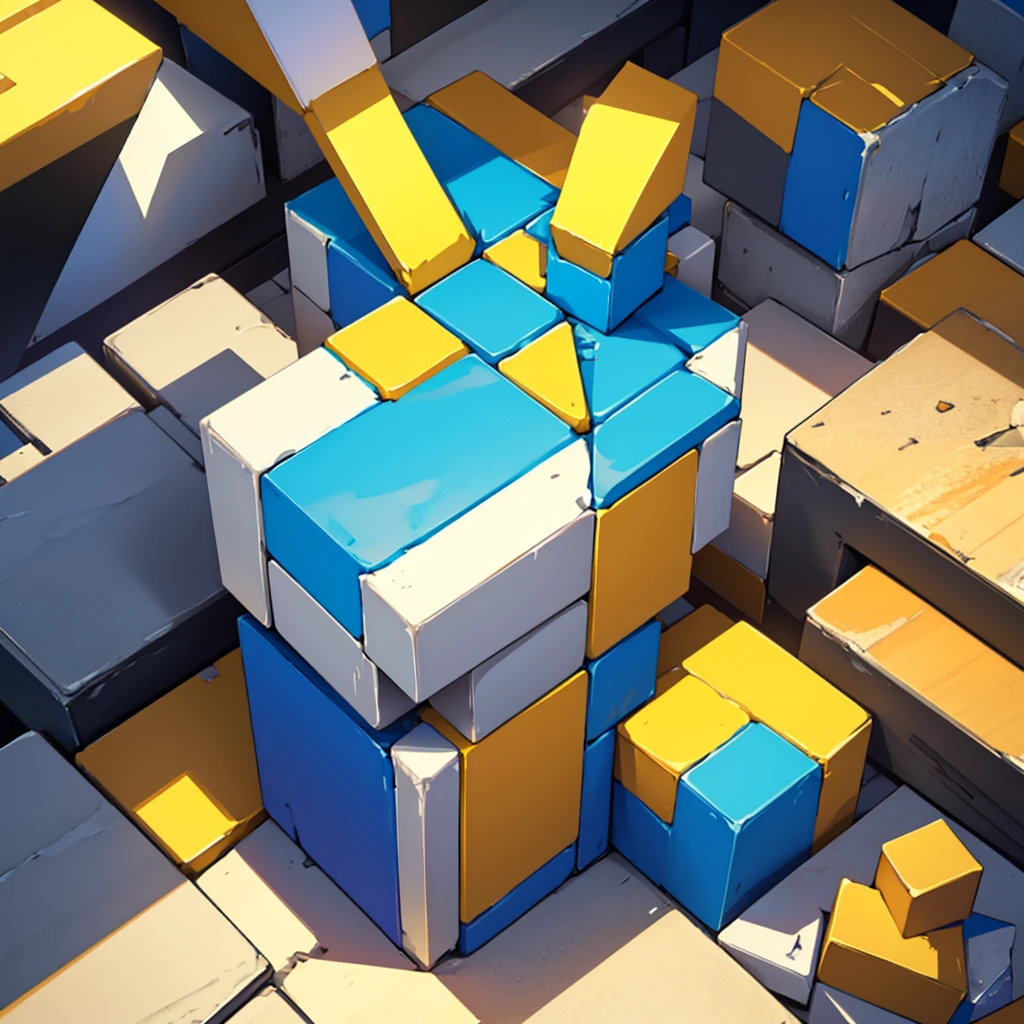 Create a Minecraft bedrock series LOGO with the name STAR MINE and with the colors of the letters yellow and the edges of the letters blue