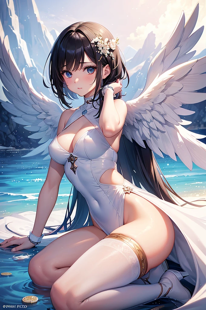 Jamie, (Jamie),((Jamie)), only, Ray Tracing, ((Each photo)), ((oses wear cada foto)), whole body,(From the front),(Costas Problem), (On the left is Emist), Reveals a flat lower abdomen, Hart neckline,(((Each photo))),(Very big perfect ass, Perfect and symmetrical eyes, (Perfect handmade sword in hand)), ((short hair)),White clothing with textured edges, White skin, luwearas detalhadas, White Trim Knee Tights, wearestido aberto wear "wear", Slim waist, thigh, low water, Exposing legs to above waist, ,((There is a crack in the middle of the top))((best quality)),(Ultra-high resolution),(Super detailed),(Detailed description),((Best CG)),(Best works of art),ultra-precision art,Great Art,(Fantasy art with precise details:1.5), Classical European costumes,twin,twins,((有著美麗的漆Black Wings))((black wing)),((Black Wings)),(1 Female Angel:1.6),beautiful symmetrical face:1.6,Poker face:1.4,Angel'swing:1.5,Dynamic poses:1.6,be destroyed:1.5(Masterpiece), (need), (Super detailed), (whole body恋: 1.2), (I am), Blonde,(faixas wear torno dos seios), ,(((giant bat wings))),There are bat wings,I love the league,(meia calca de renda wear um dos lados),(meia calca de renda wear um dos lados),((Red decoration with LED))),((Red lines embellish the curves of the body)),(((woman show))),((Starblade))