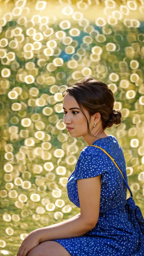 500R,((an woman sitting )),bright background,masterpiece,best quality,super detailed,high resolution,very detailed,8k uhd, (fidelity, fidelity: 1.5) , realistic, (natural light), (bokeh: 1.5), (depth of field), bokeh background, amazing, fine detail, best, high quality, RAW photo, pureerosface_v1,