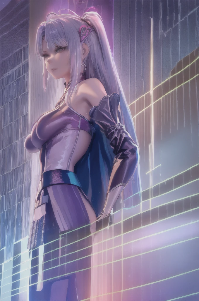 Mini Tank top,
lucy \(cyberpunk\), 1girl, hair scrunchie, hime cut, silver hair, colored tips, full moon, grey eyes, jacket, long sleeves, looking at viewer, medium hair, multicolored hair, parted bangs, parted lips, pink hair, portrait, red eyeliner, red lips, solo, white jacket, cyberpunk \(series\), rainy night in a cyberpunk city with glowing neon lights
1 girl, Chinese_clothes, metallic black titanium and pink, cyberhan, cheongsam, cyberpunk city, dynamic pose, detailed luminescent headphones, luminous hair accessories, long hair, luminous earrings, glowing necklace, cyberpunk, high-tech city, full of mechanical and futuristic elements, futuristic, technology, glowing neon, pink, pink light, sexy skirt, translucent black cape, laser light, digital background urban sky, big moon, with vehicle, best quality, masterpiece, 8K, Character edge light, super high detail, high quality, the most beautiful woman in human beings, smile, face facing front and left and right symmetry, ear decoration, long antenna glow, beautiful pupils, light effects, visual data, silver-red-orange hair dyed hair, ultra-detailed face texture, happy, weapon system, crowded street passers-by, mecha style, overhead luminous antenna, back jet, girl sitting, ผู้หญิงผมบลอนด์มีปีกนางฟ้าและมงกุฎทองคำ, wearing นางฟ้ารัศมี, เทวทูต halo, นางฟ้ารัศมี, เทวทูต, นางฟ้าคู่บารมีเต็มตัว, เทวทูต golden armor, รัศมีสีทองอยู่ด้านหลังศีรษะของเธอ, wearing นางฟ้ารัศมี covered face, เทพีแห่งแสงสว่าง, เทวทูต light, ปีกสีทองบนหัว, เซราฟิม, เทวทูตal, ของนางฟ้าแสนสวย, นางฟ้าหญิงที่สวยงาม, Create an image featuring a main female character in detailed attire including clothing that suggests protection like armor or thick fabrics,
