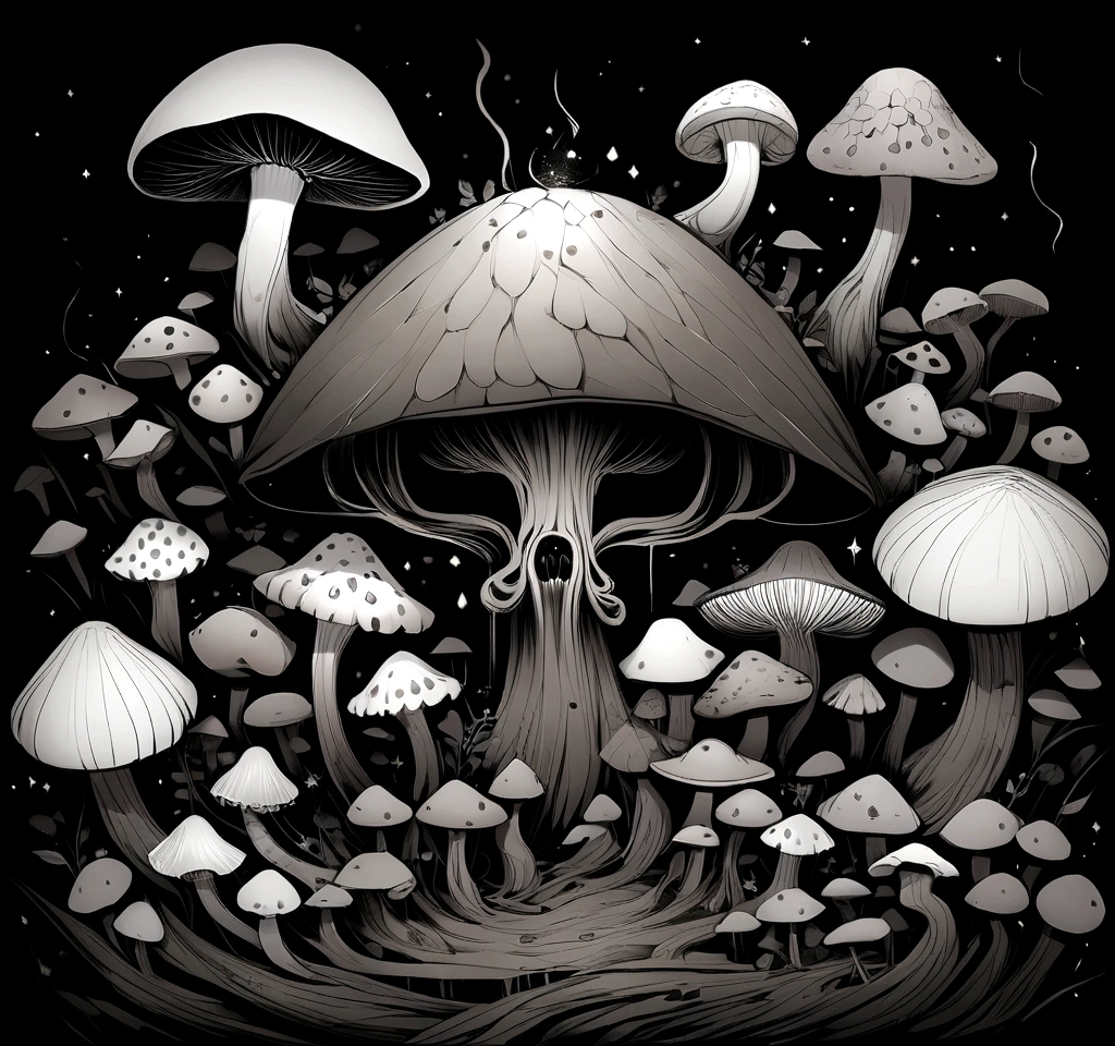 Countless mushrooms, dian, dark art