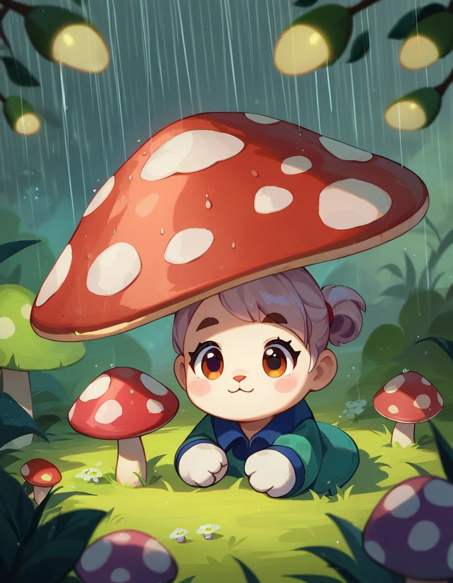 score_9, score_8_up, score_7_up, rating_safe, 
rain falls heavy as a tiny frog finds shelter under a mushroom,
source_anime, a1, cute,