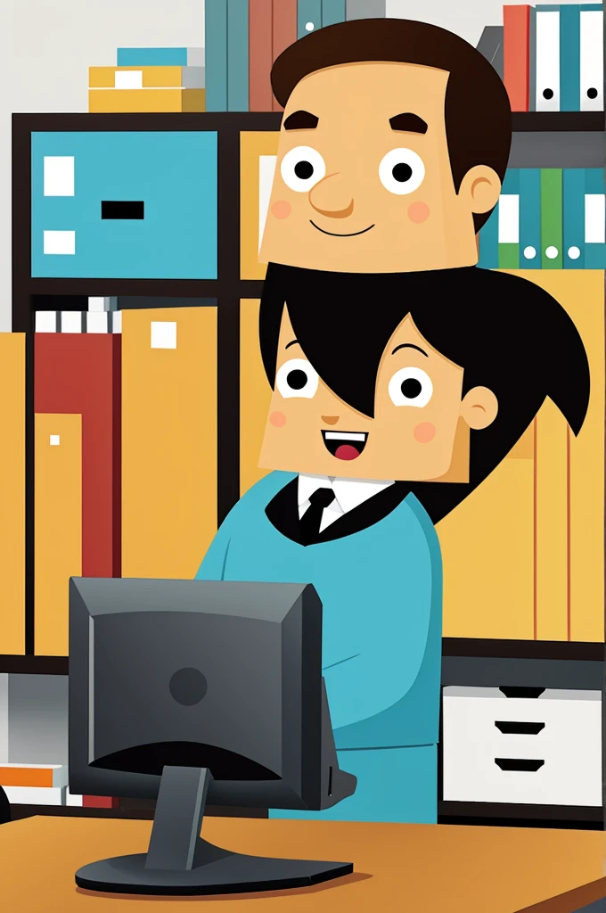 Cartoon office worker