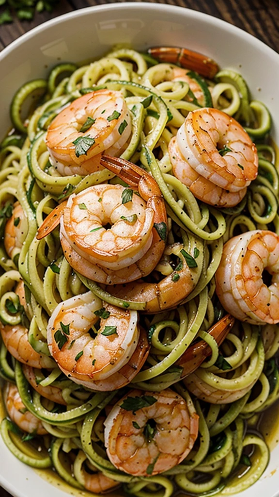 Shrimp scampi with zoodles