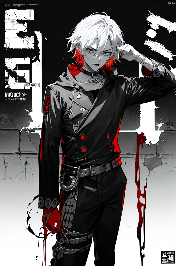 ((((dramatic))), (((gritty))), (((intense))) film poster featuring a young man as the central character. He stands confidently in the center of the poster, wearing a stylish and edgy outfit, with a determined expression on his face. The background is dark and gritty, with a sense of danger and intensity. The text is bold and attention-grabbing, with a catchy tagline that adds to the overall feeling of drama and excitement. The color palette is mainly dark with splashes of vibrant colors, giving the poster a dynamic and visually striking appearance,tachi-e
(magazine:1.3), (cover-style:1.3), fashionable, man, vibrant, outfit, posing, front, colorful, dynamic, background, elements, confident, expression, holding, statement, accessory, majestic, coiled, around, touch, scene, text, cover, bold, attention-grabbing, title, stylish, font, catchy, headline, larger, striking, modern, trendy, focus, fashion,