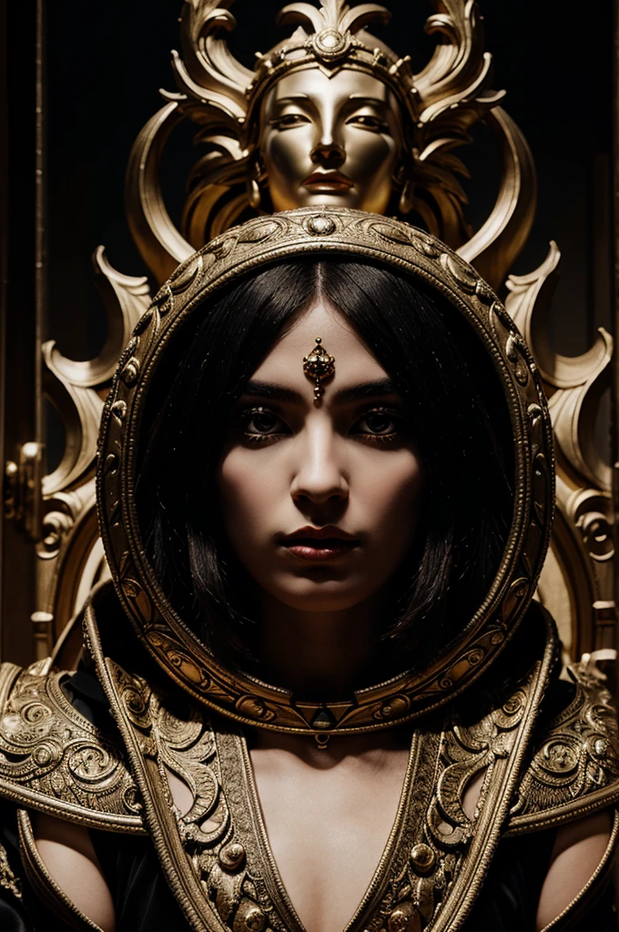 abstract modern, baroque surreal art with dark godness