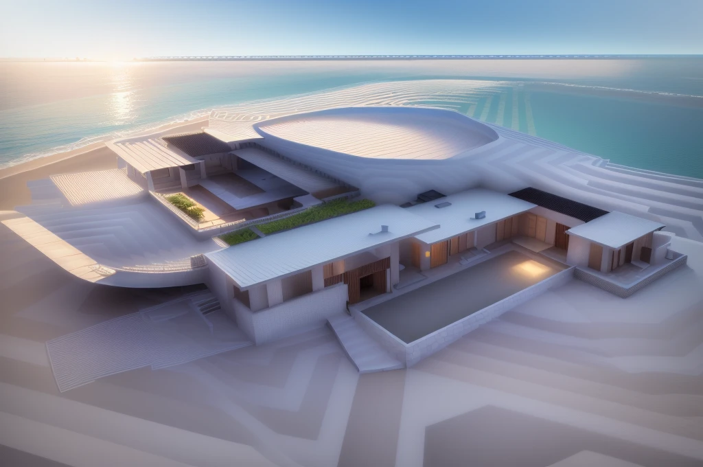 Located along untouched coastline on Mexico's Mayan Riviera, this historic hacienda features private access to secluded beaches.a rendering of a house with a pool and a large courtyard, conceptual rendering, detailed renderings, zoomed out view, digital rendering, detailed rendering, d render, render, isometric view, concept image, concept house, concept drawing, rendered, architectural render, digital render, rendering, architectural rendering, conceptual, a digital rendering, detailed model, 2 d overhead view