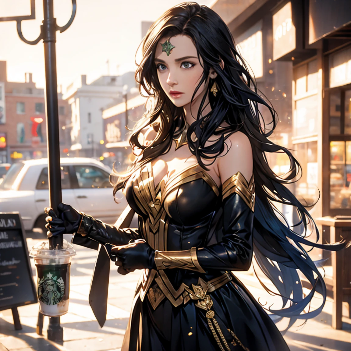 Starbucks logo with Gal Gadot's face