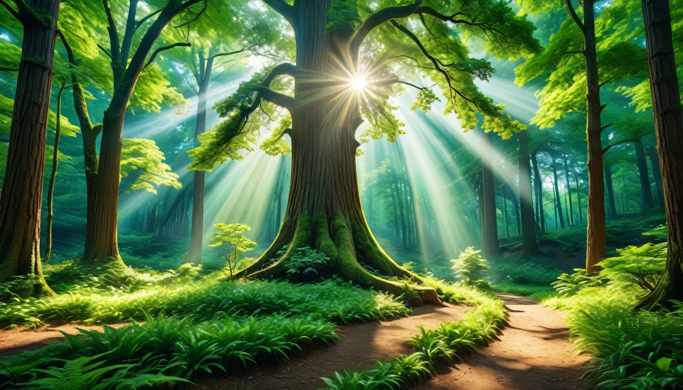 reality、Forest park scenery、Real、big forest big tree 、Ultra-detailed landscapes、Portrait Photography、 Highest quality, Highly detailed 8k wallpaper, Beautiful details、Transcendently beautiful、Cinema Lighting, Lens flare,