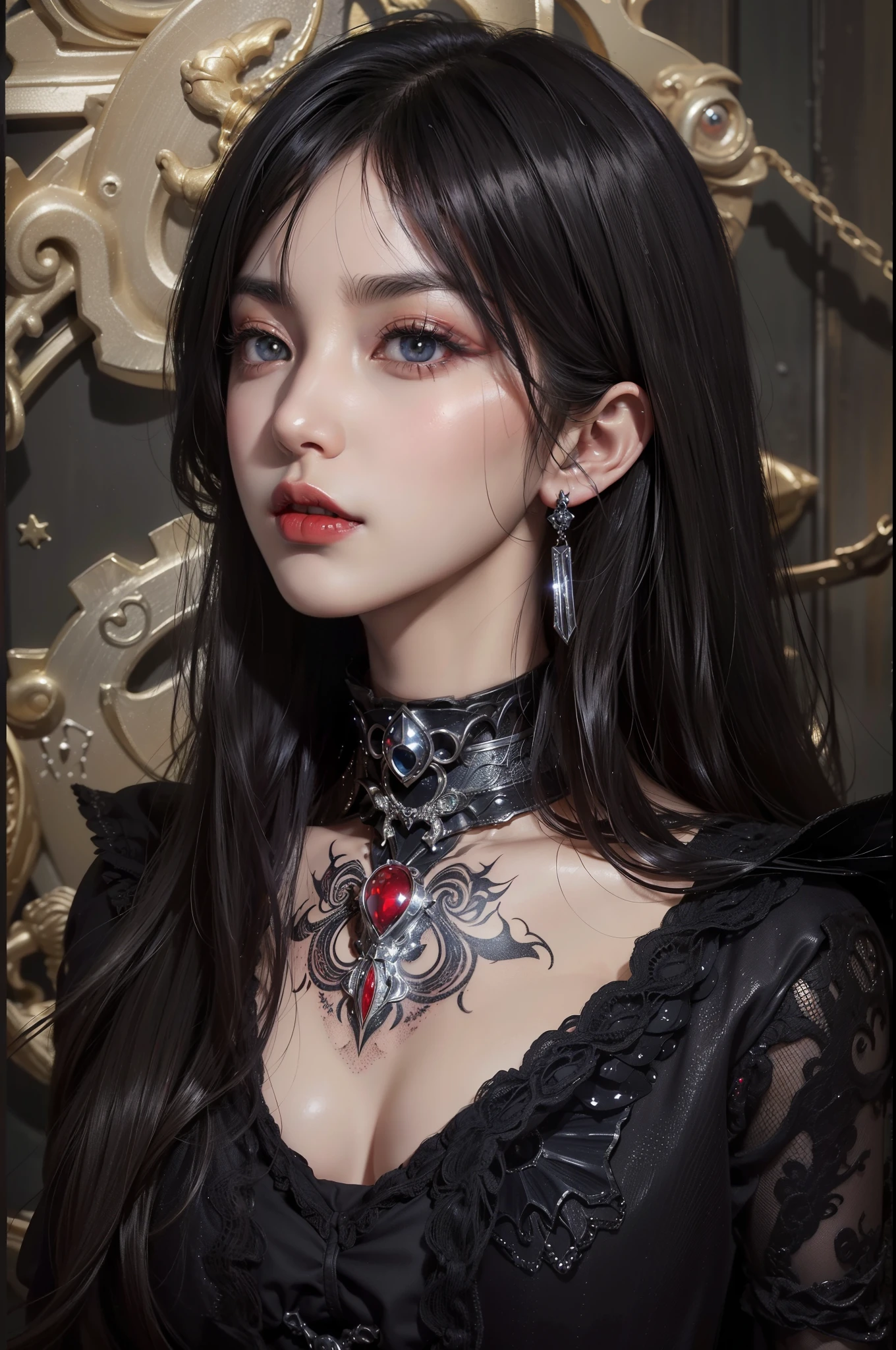 1 beautiful devil woman from hell,in the darkness nigth:1.6),Surrealist portraits of women by David Hockney and Alphonse Mucha,Fantasy art,korean-doll,photo-realism,动态照明,artstation,poster for,Volumetriclighting,Very detailed faces,perfectface,8k ultra,Award-Awarded ,Dark,deepshadow,low tune,cowboy lens,(red phoenix dress:1.4),long whitr hair,brunette color hair,A half body,Luxurious court,Royal style,Demon Crown,Red eye makeup is very sharp and detailed,The most beautiful face,big and neat breasts,hyper realisitc,chinese women's clothing,polo neck sweater,Enchanted smile,The eyes are well made up,guweiz,devil style,drak,The upper part of the body,2 bangs braids,White lace gloves,Redlip,white devil tattoo,Wearing a white lace thin robe on the shoulders,sportrait,In the snow,snow mountains,Ice Lake,snow landscape,atarctive