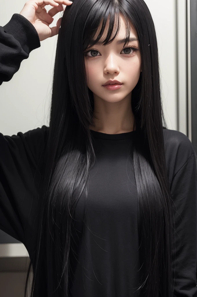 black and straight hair