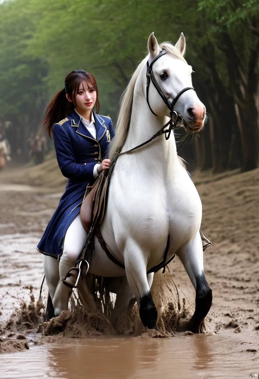 (((masterpiece))),(((Highest quality))),((Tabletop:1.4, Highest quality)), (Realな写真:1.4),
((1 cute girl knight)),rodeo,
(超High resolution:1.2),, wonderful, Very detailed CG Unity 8k wallpaper, Very detailed, High resolution,draft horse ridden by japanese cute girl,tight,muddy place,Beauty,The horse neighs,Female knight in armor,Sink,
Cold Light, Beautiful detailed girl, Droopy eyes,Very detailedな目と顔, Beautiful and exquisite nose, Beautiful and exquisite, draft horse ridden by a girl can't move because horse and girl soak in the sticky muddy deep pitfall:10.0 , horse falls down ,looks pained ,Surprised face:2.0,Real,Anatomically correct