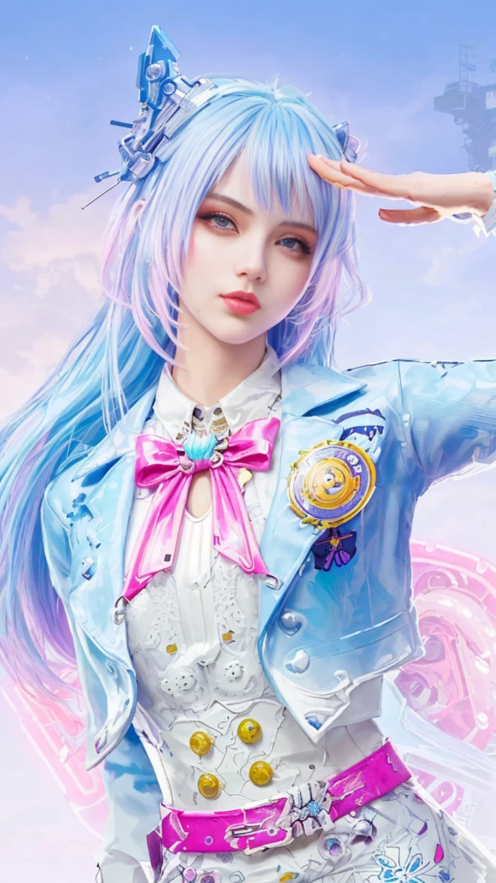 masterpiece, best quality, Confident cyberpunk girl, full body shot, ((standing in front of motorcycle)), Harajuku-inspired pop outfit, bold colors and patterns, eye-catching accessories, trendy and innovative hairstyle, vibrant makeup, Cyberpunk dazzling cityscape, skyscrapers, neon signs, LED lights, bright and vivid color scheme, anime, illustration, detailed skin texture, detailed cloth texture, beautiful detailed face, intricate details, ultra detailed.