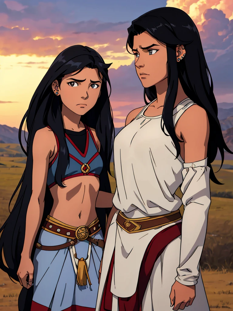 Sky is a 15-year-old Lakota girl with long black hair and piercing eyes. She is kind-hearted but filled with self-doubt, struggling with the weight of her father's disgrace and the legacy of her family’s horse-taming skills.
