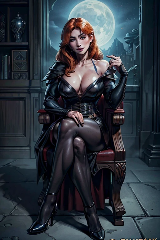 ((highest quality)), ((masterpiece)), ((be familiar with)), ((Accurate)), ((Realistic)), (Realistic), (Best Shadow), Cinematic, (Complex:1.4), High contrast, Side lighting, 8K, ((Bryce Dallas Howard)), ((Accurate手と指)), ((Evil Queen)), 43-year-old Caucasian female、(Toned Body)、glamorous、Beautifully grown black nails、Black glitter lipstick、sneer、Condescending、(With legs crossed)、Sitting on the throne、queen's room