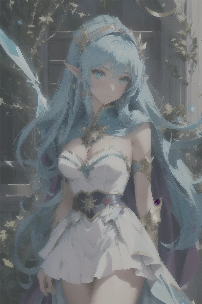 Close-up of a woman in a dress and cape, portrait Zodiac Knight Girl, Aqua from Konosuba, Turquoise hair anime girl, Anime Moe Art Style, Anime Rush John 8k Woods, Official Art, High quality anime art style, Zodiac Knight Girl, rogue anime girl ayanami rei, Elf Girl, Vivid RPG Portraits, Anime Goddess, Red Crystal Circlet