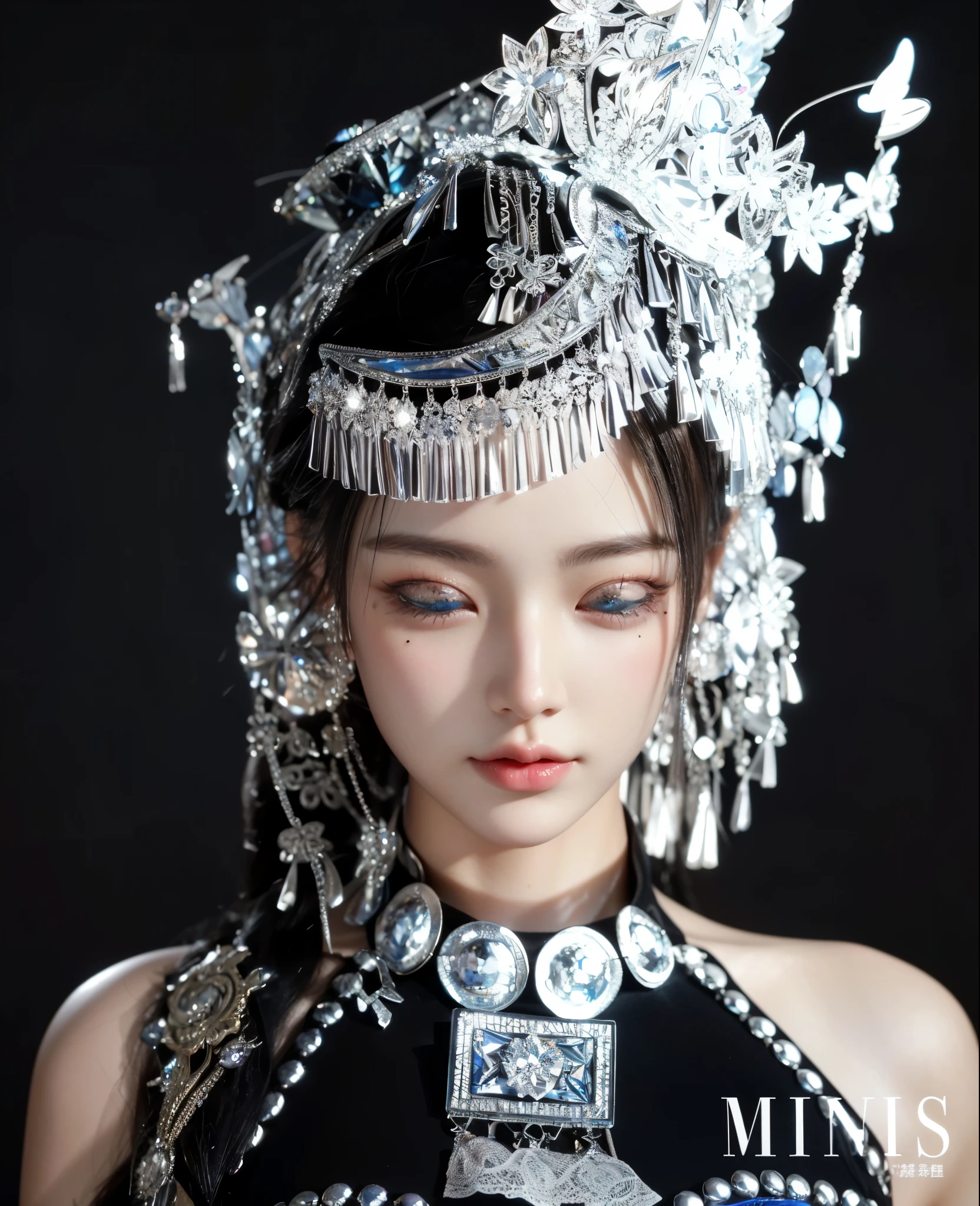 Game Art,Best image quality,Maximum resolution,8K,(A bust photo),(portrait),(Head close-up),(Rule of Thirds),Unreal Engine 5 rendering works,20 year old girl,((Queen)),The eyes are very detailed,(Large Breasts),Elegance and nobility,Light,Light线追踪,Game CG,((3D Unreal Engine)),OC rendering reflection mode,4K,Ultra-clear,Sensual,Translucent lace,Fair and plump figure,Pretty Face,Light泽凝胶涂层,身着华贵礼服的Queen,Crystal Gem Crown,Necklace jewelry,blue eyes,The tattoo is very three-dimensional,Gorgeous and intricate tattoo designs,Ultra-clear portrait,Sexy body,Temple Princess,Sapphire eyes,Fine gold and diamond jewellery,Luxurious silver jewelry,Miao people serve,Close your eyes