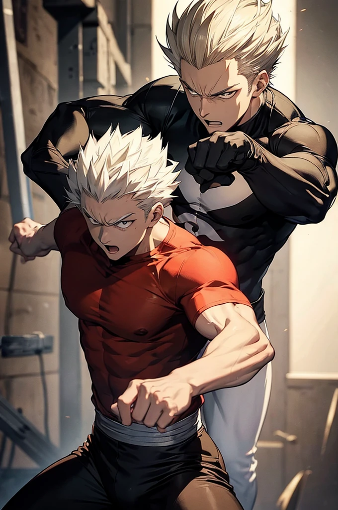 Garou is a character from "One Punch Man" known as the "hero hunter". Exalument of maestro Bang, rebels against the Heroes Association. physically, Garou is muscular, Athletic build, with silver hair combed in spikes back. He usually wears a tight dark t-shirt and light pants.. Garou has keen intuition in combat, Exceptional martial arts skills and an ability to adapt that make him a formidable opponent for any hero.