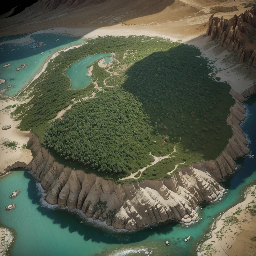 2d and normal geographic map of a magical world full of forests, dunes, deserts, Frozen Mountains, caves, creepy castles etc... and full of dangers and cities all over the world.