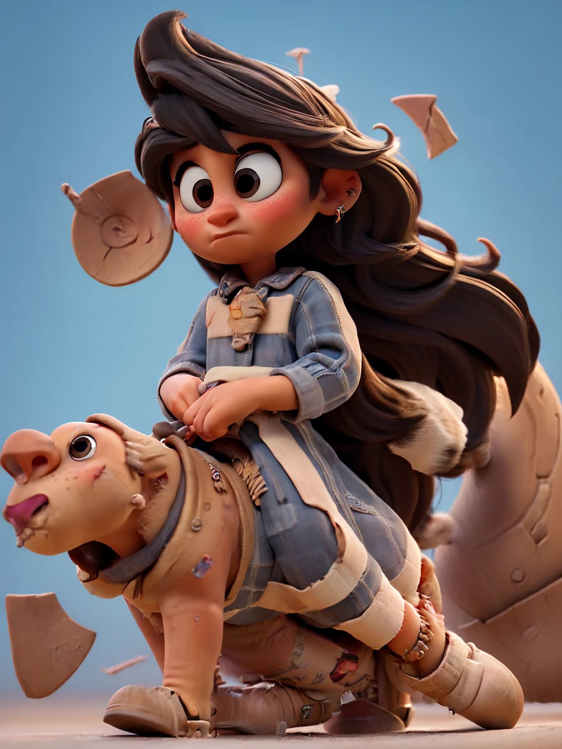Sky is a 15-year-old Lakota girl with long black hair and piercing eyes. She is kind-hearted but filled with self-doubt, struggling with the weight of her father's disgrace and the legacy of her family’s horse-taming skills.