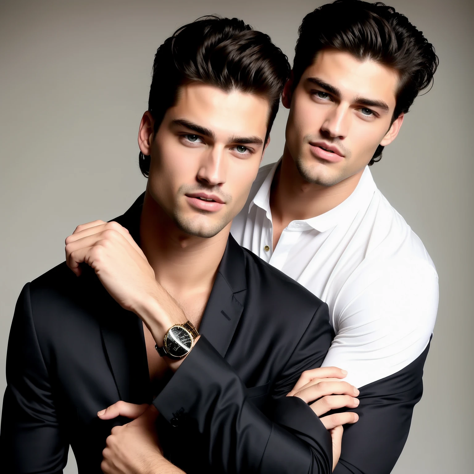 man with the eyes of model Sean Opry the mouth of model Mathew Summer, the hair of actor Cris evans, white, and strong